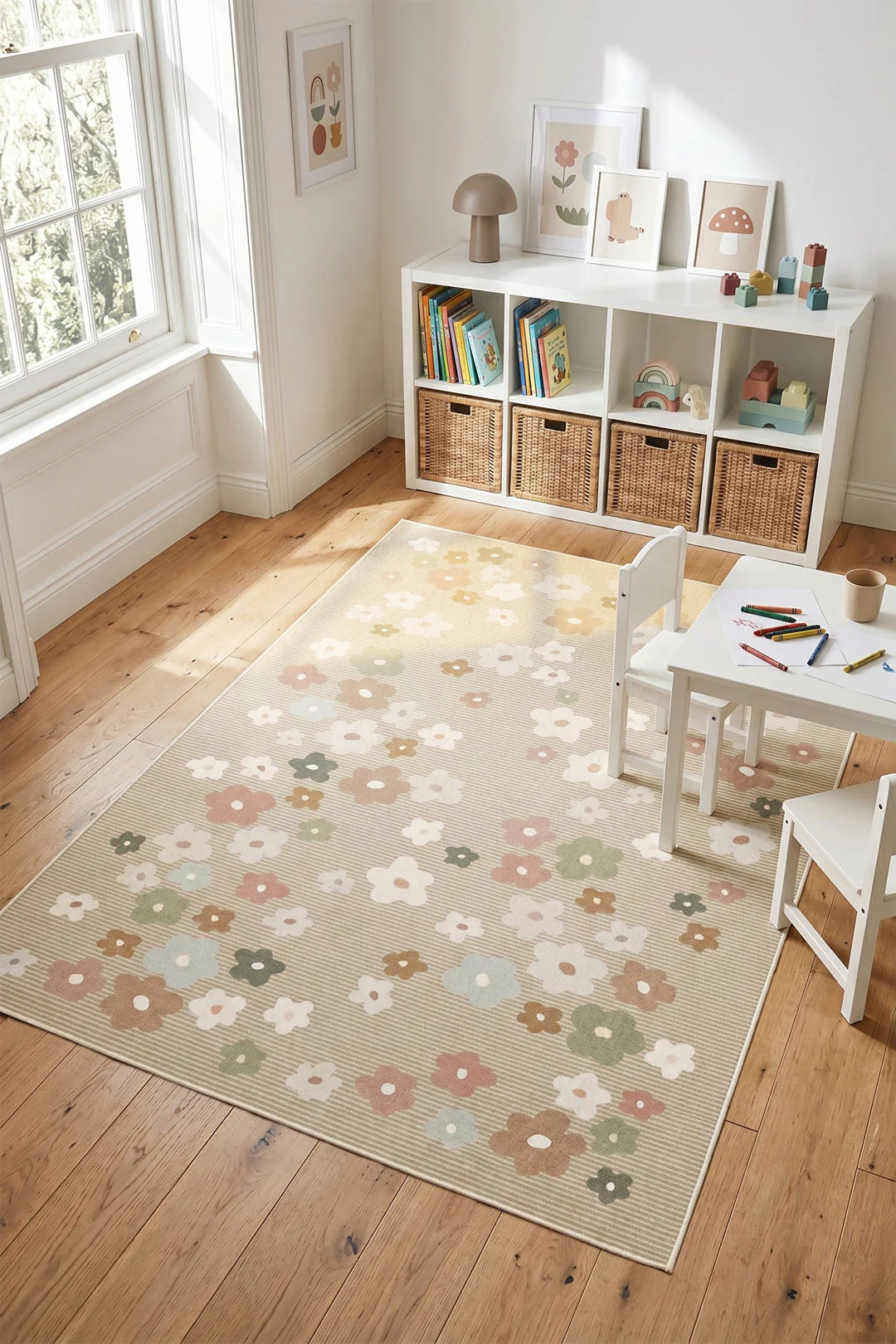 Blumenwiese Taupe Teppich - Image 4