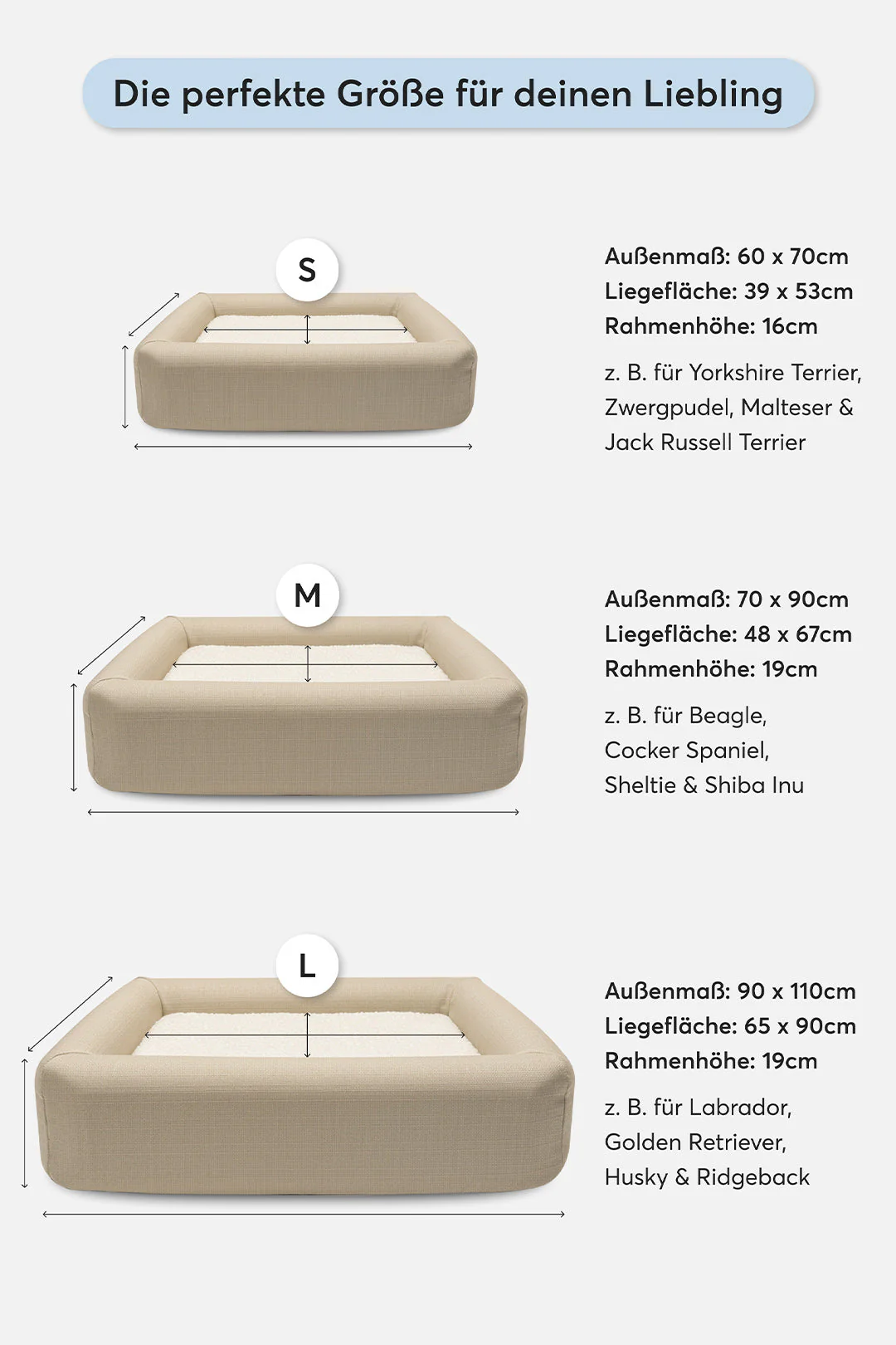 Orthopädisches Hundebett Pure Beige - Image 8